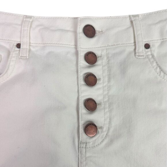 Boden Women's Girlfriend Button Fly 6P White Denim Mini Skirt - Picture 5 of 8
